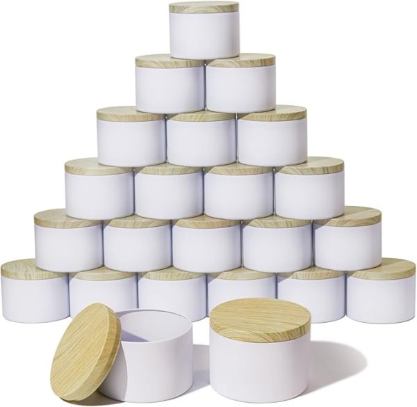 Aroparc Candle Tins 8oz with Lids, 24 Pack Seamless Bulk Candle Containers for Candle Making Supplies Wholesale Empty Candle Jars